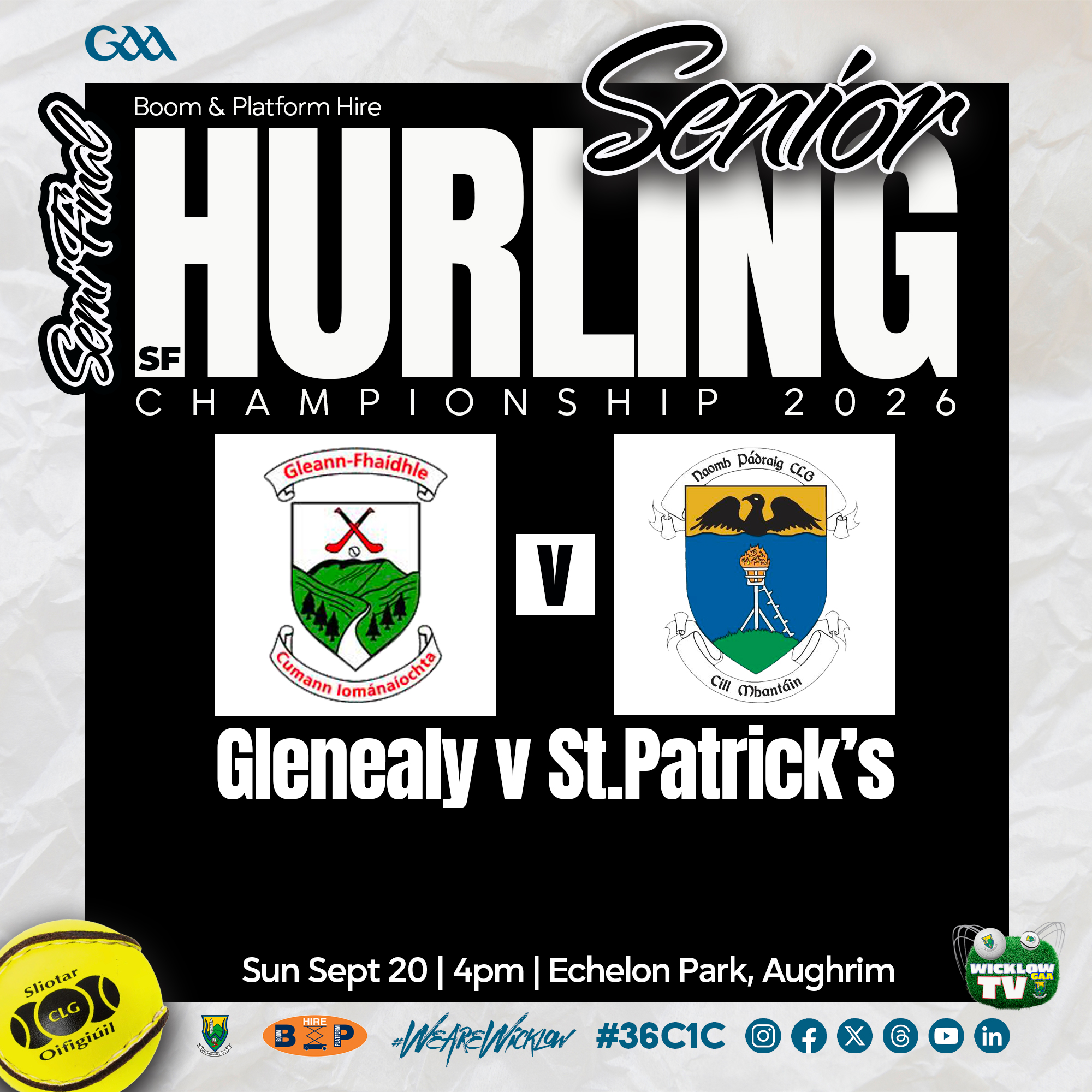 SHC SF Re-Stream | Glenealy v St.Patrick's