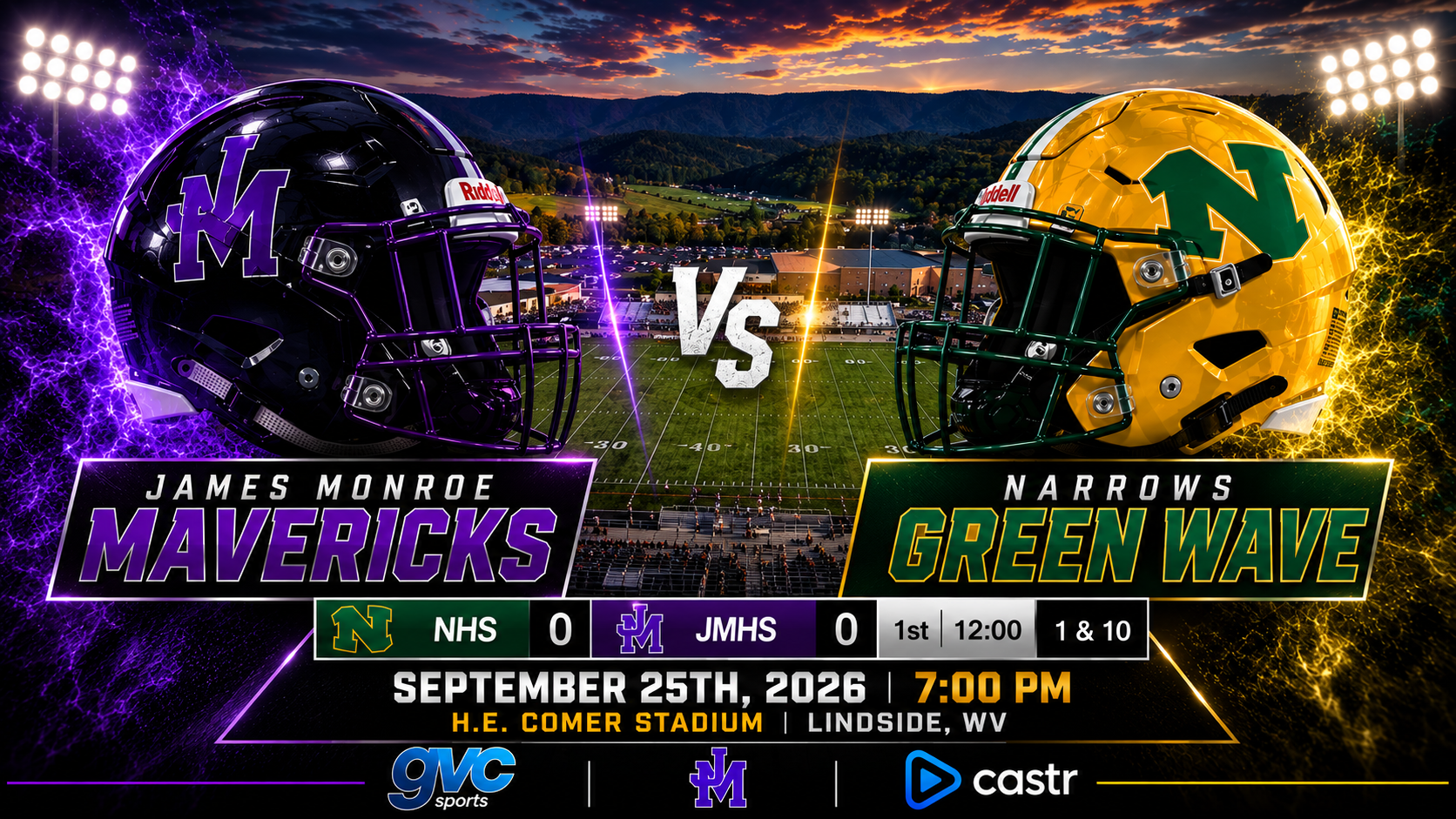 Class AA James Monroe vs Class A Narrows Green Wave 9/25/26