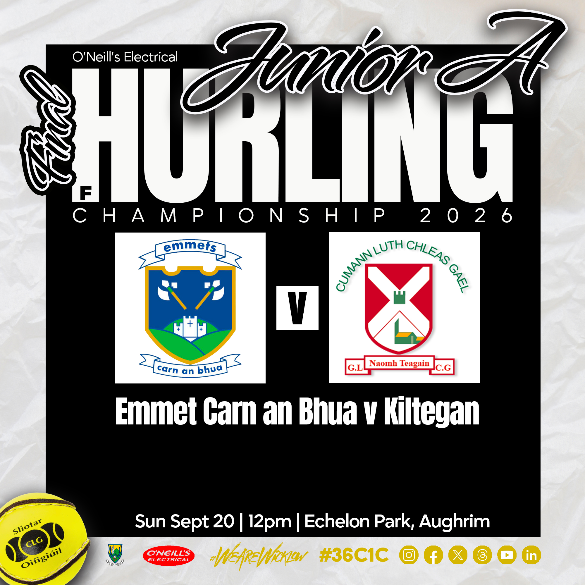 JAHC Final Re-Stream | Emmet Carn an Bhua v Naomh Teagain