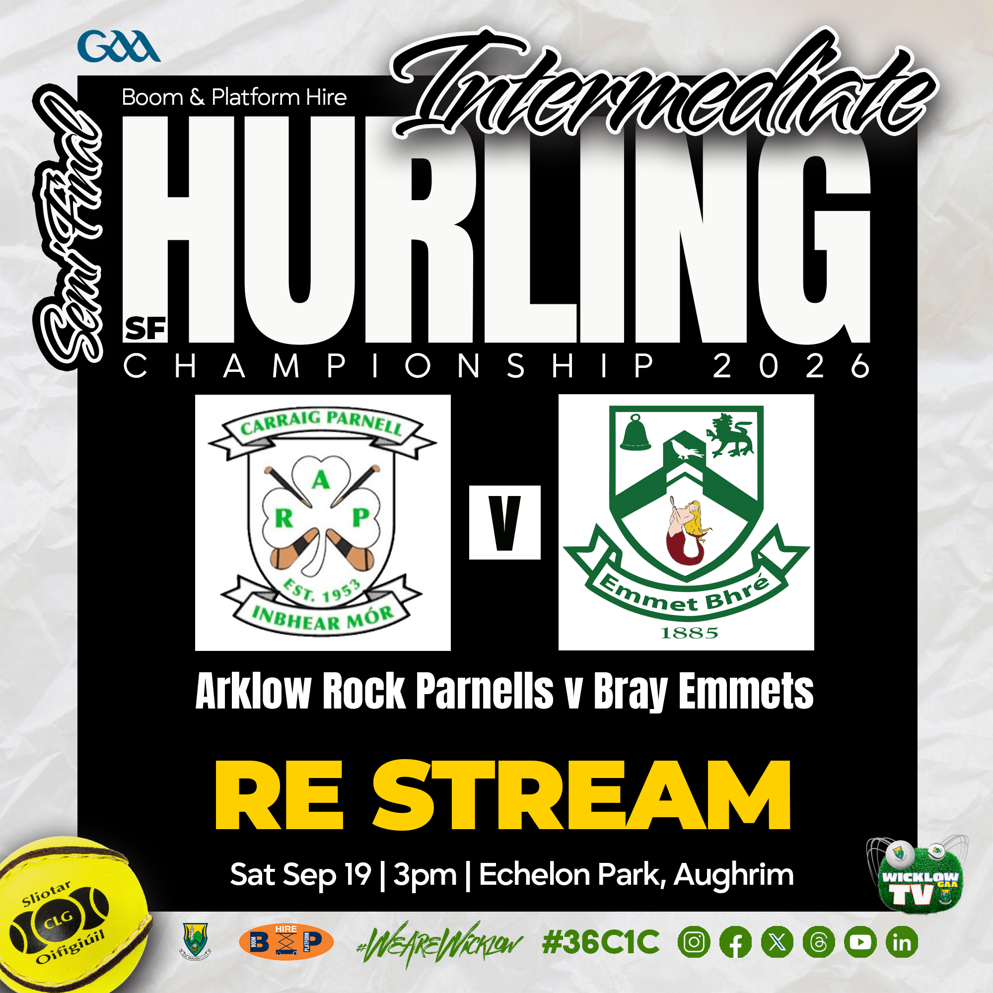IHC SF Re-Stream | Arklow Rock Parnells v Bray Emmets